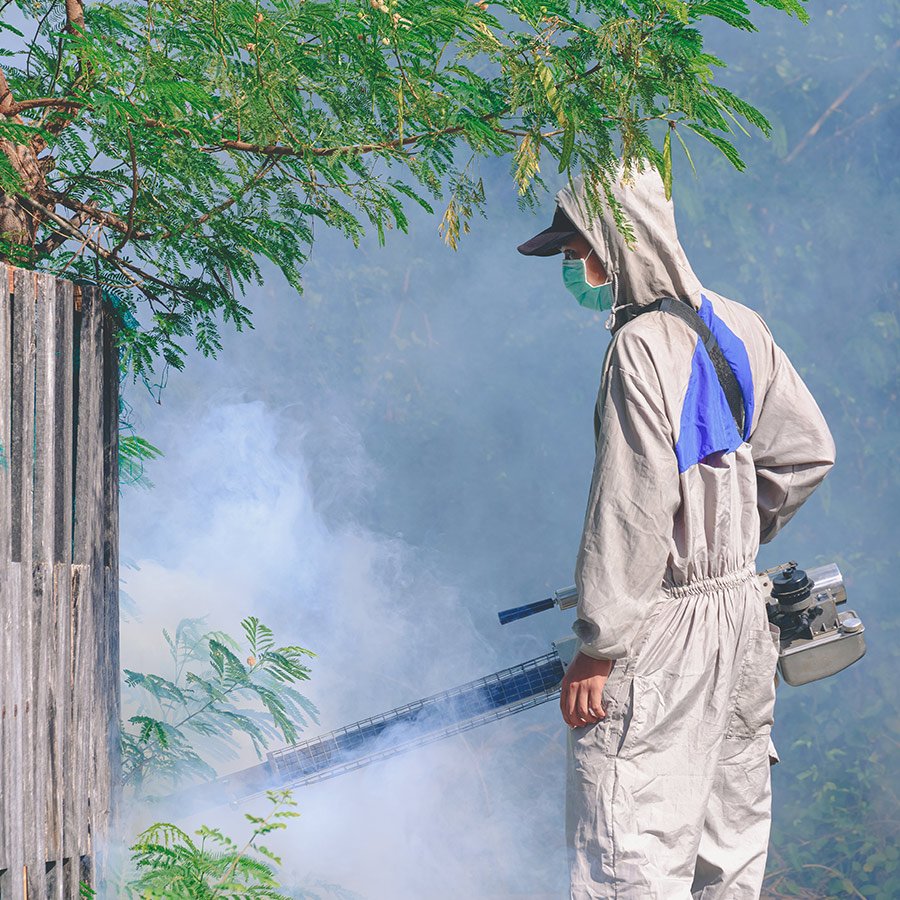 out door cleaning,Man in cleaning uniform holding spray bottle and cloth